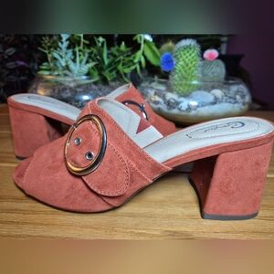 CATO Comfort Orange Suede Mules - Size 11